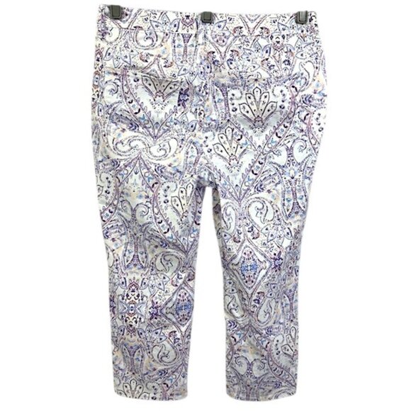 Chico's Sateen Crop Pants Size 1.5P (10P) Slim Floral - Picture 5 of 9